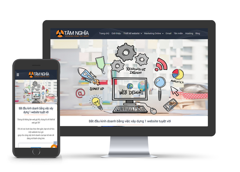 Giao diện website Tâm Nghĩa