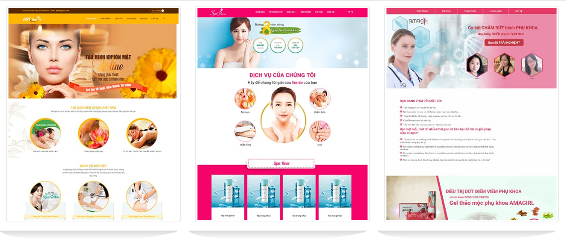 Giao diện web spa làm đẹp Tâm Nghĩa