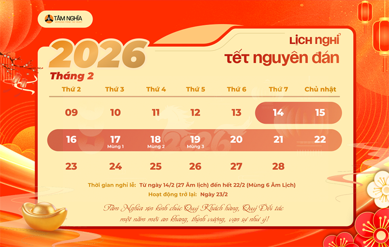 Thông báo lịch nghỉ tết nguyên đán 2026